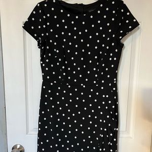 Saks Fifth Ave polka dot dress black & white size 8